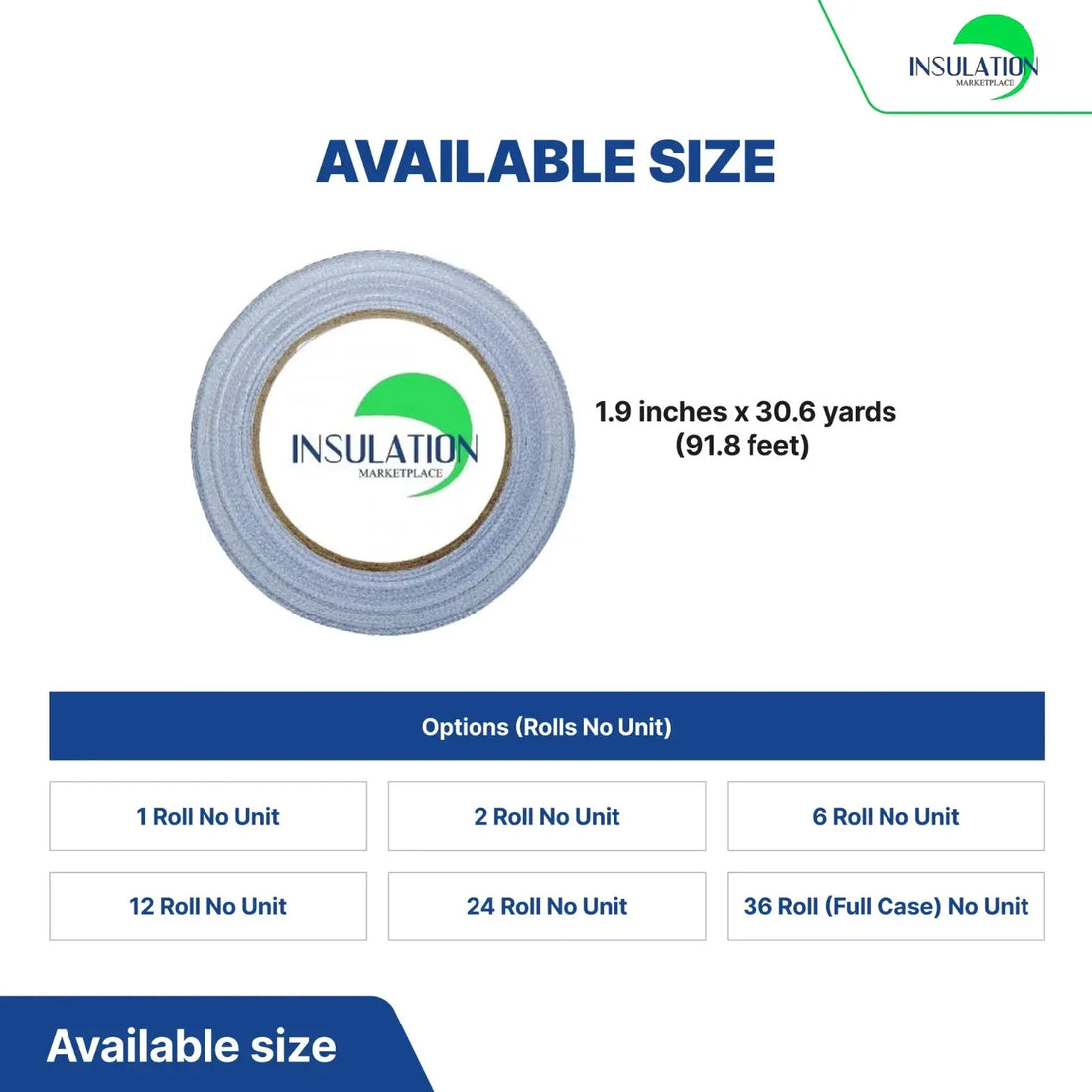 INSULATION MARKETPLACE - Heavy Duty Reflective Foil Tape - Multi Purposes, Perfect for HVAC, Sealing & Patching Reflective Insulation and Hot & Cold Air Ducts- 2 inch x 30.6 Yard - Aluminum Fiberglass size