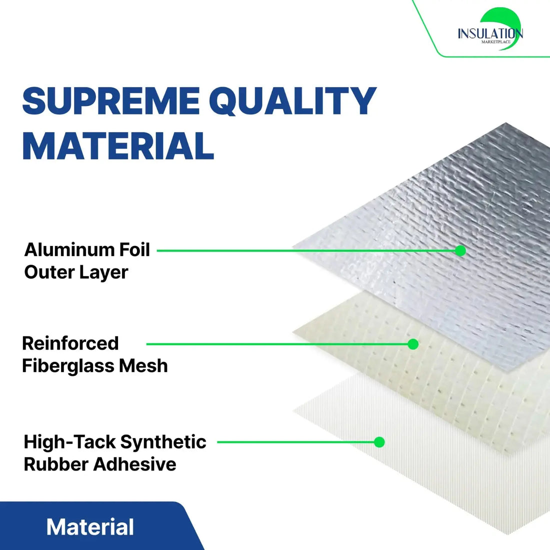 INSULATION MARKETPLACE - Heavy Duty Reflective Foil Tape - Multi Purposes, Perfect for HVAC, Sealing & Patching Reflective Insulation and Hot & Cold Air Ducts- 2 inch x 30.6 Yard - Aluminum Fiberglass material