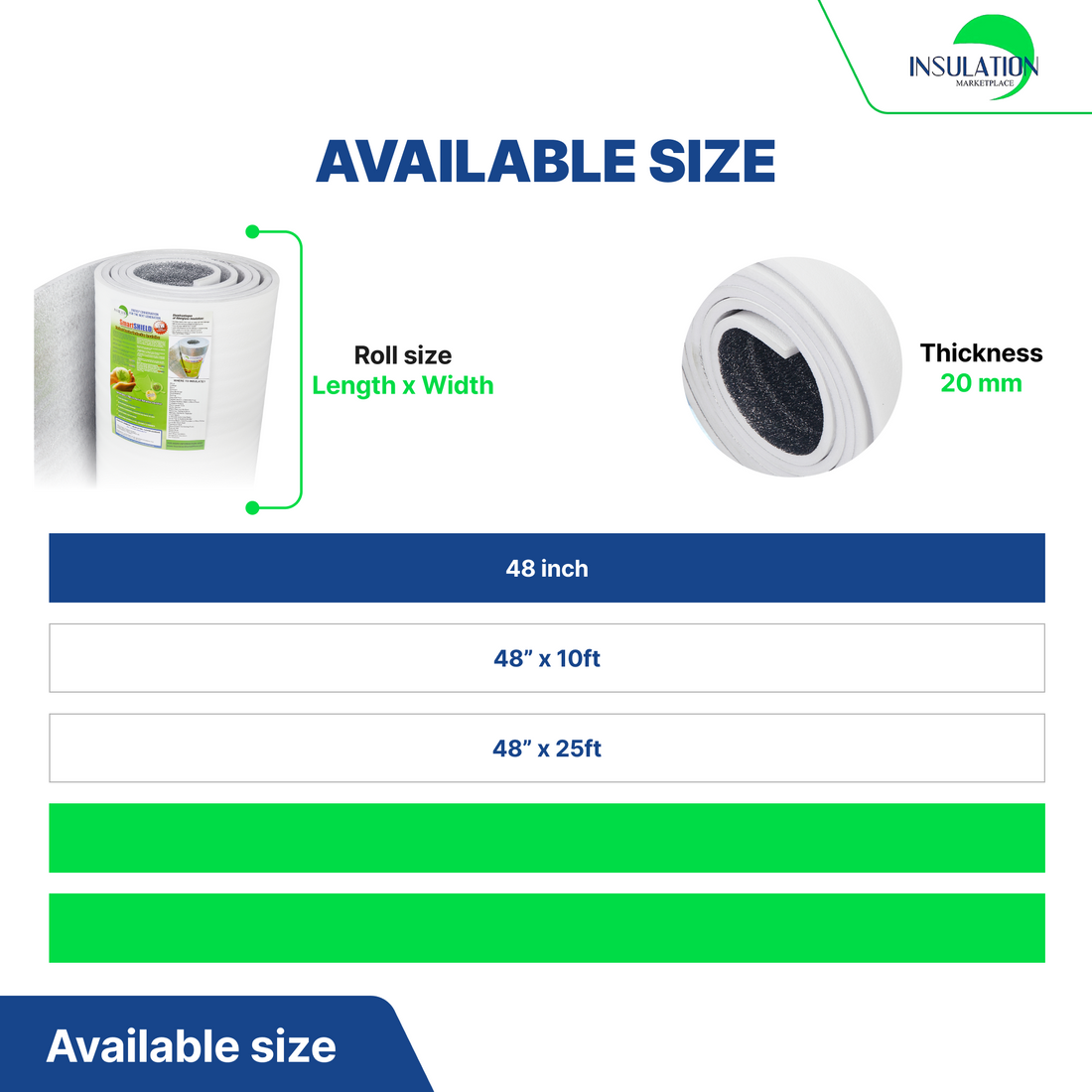 SmartSHIELD - 20mm Reflective Foam Insulation Roll - White/Foil