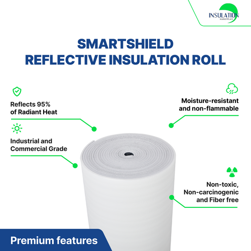 SmartSHIELD - 10mm R-20 Reflective Foam Core Insulation Roll - White