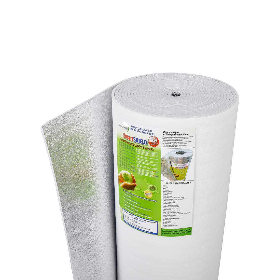 SmartSHIELD - 10mm R-20 Reflective Foam Core Insulation Roll - White