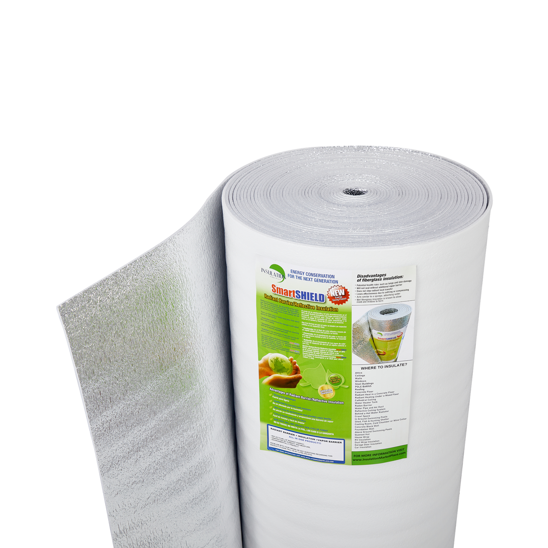SmartSHIELD - 5mm Reflective Foam Insulation Roll - White / Foil