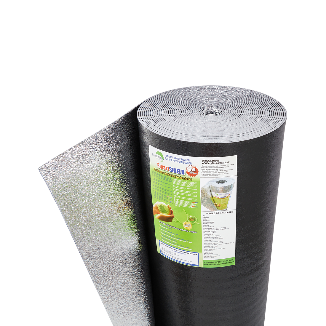 SmartSHIELD - 5mm Reflective Foam Insulation Roll - Black / Foil