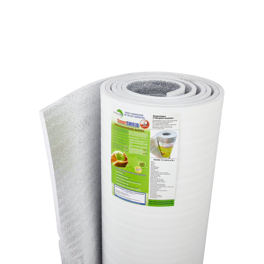 SmartSHIELD - 20mm Reflective Foam Insulation Roll - White/Foil