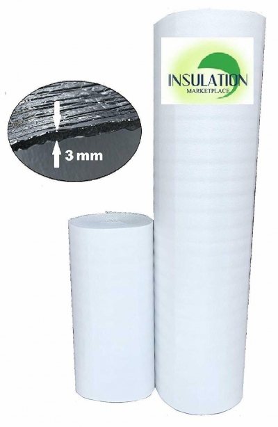 SmartSHIELD -3mm Reflective Insulation roll, Foam Core Radiant Barrier, Commercial Grade - WHITE FILM / ENGINEERED FOIL 