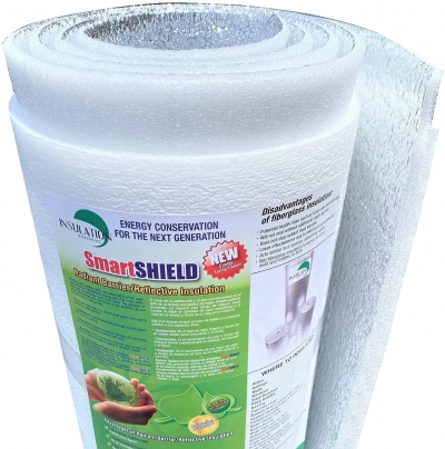 SmartSHIELD -20mm Reflective Insulation Roll, Foam Core Radiant Barrier, Thermal Foil Insulation Panel - 0.8 Inch Thickness, R-18 - White Film/Engineered Foil