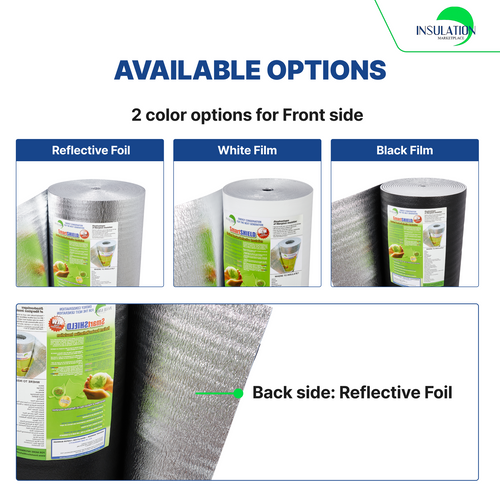SmartSHIELD - 1/4 Inch Reflective Foam Insulation Roll - Black / Foil
