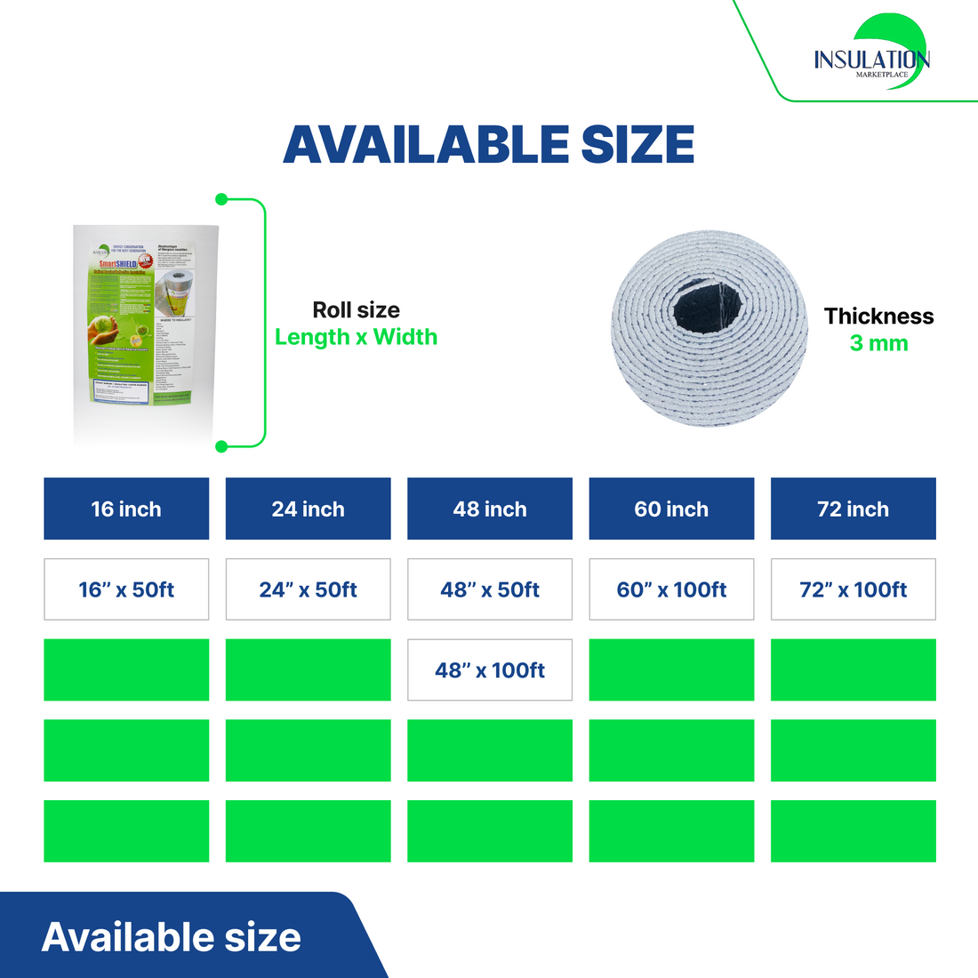 SmartSHIELD - 3mm Reflective Foam Insulation Roll - White / Foil