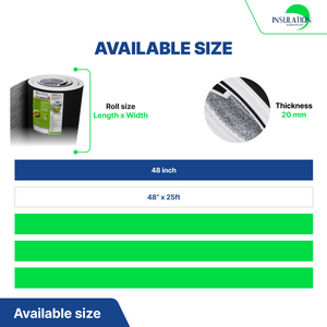 SmartSHIELD - 20mm Reflective Foam Insulation Roll - Black / Foil