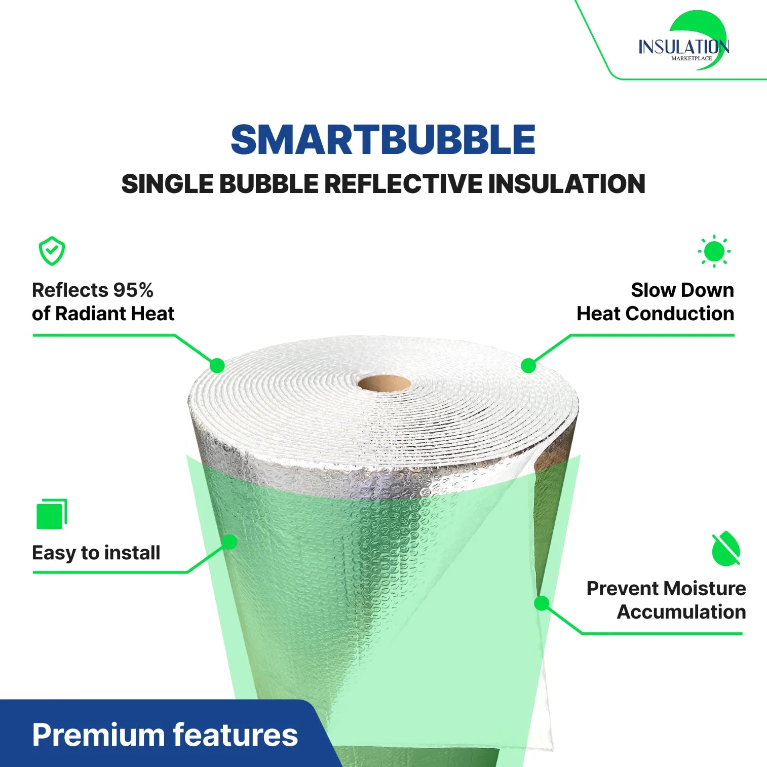 SmartBUBBLE - Single Bubble Reflective Insulation -
Reflective / Reflective specification 