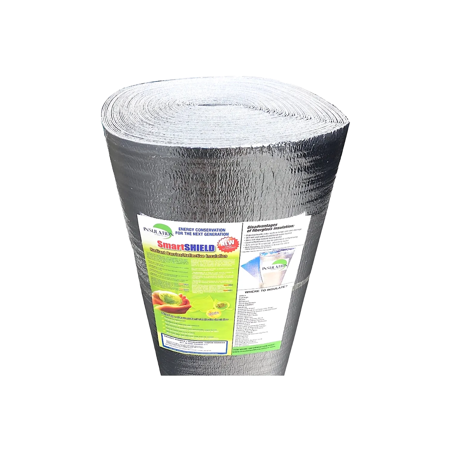 SmartSHIELD -1.5mm Reflective Insulation roll, Foam Core Radiant Barrier, Thermal Insulation Shield - Engineered Foil on both side thumbnail