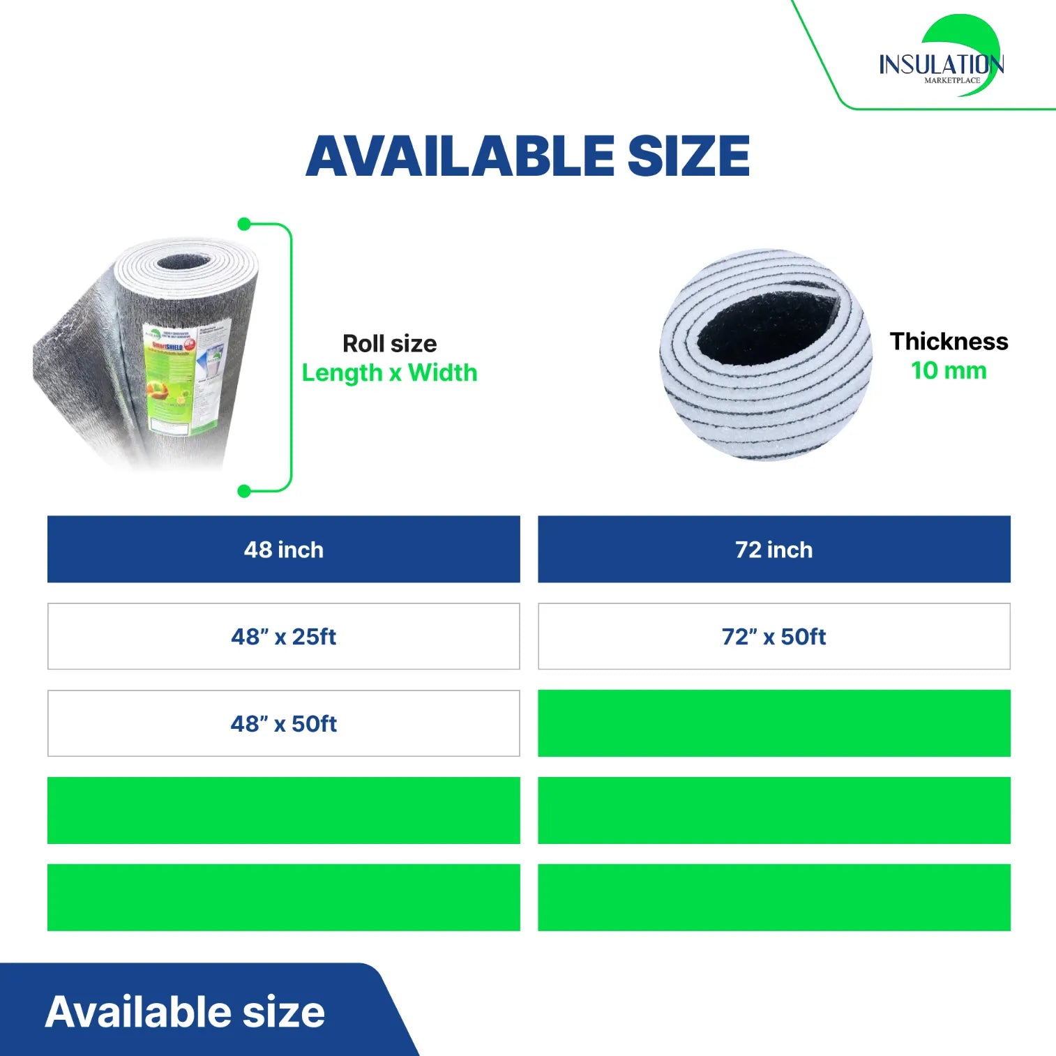 SmartSHIELD - 10 mm in Premium Foam Core Reflective Insulation Roll - Made in USA ENGINEERED FOIL size