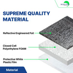 SmartSHIELD - 1/4in Premium Foam Core Reflective Insulation Roll, White Film/Engineered Foil - Made in USA - WHITE FILM material