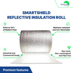 SmartSHIELD - 1/4in Premium Foam Core Reflective Insulation Roll, White Film/Engineered Foil - Made in USA - WHITE FILM specificaion 