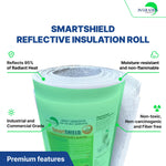 SmartSHIELD -20mm Reflective Insulation Roll, Foam Core Radiant Barrier, Thermal Foil Insulation Panel - 0.8 Inch Thickness, R-18 - White Film/Engineered Foil specification 