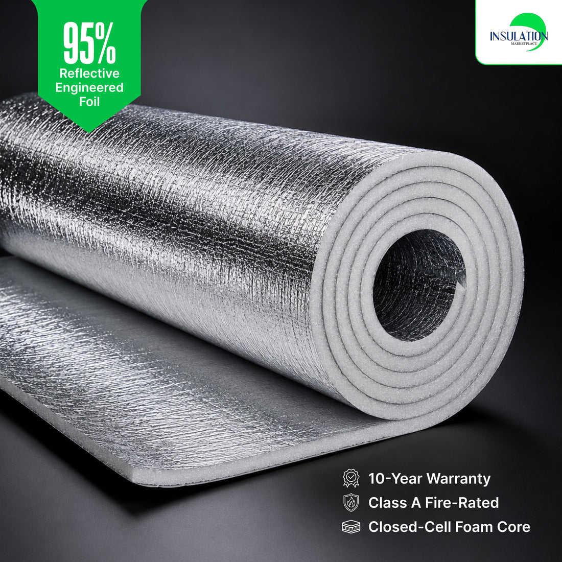 SmartSHIELD - 5mm Reflective Foam Insulation Roll - White / Foil