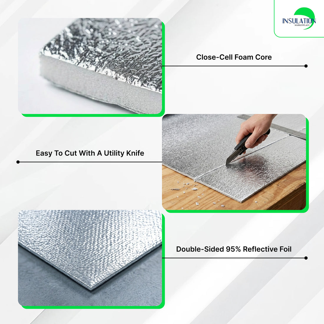 SmartSHIELD - 5mm Reflective Foam Insulation Roll - White / Foil