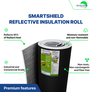 SmartSHIELD - 20mm Reflective Foam Insulation Roll - Black / Foil