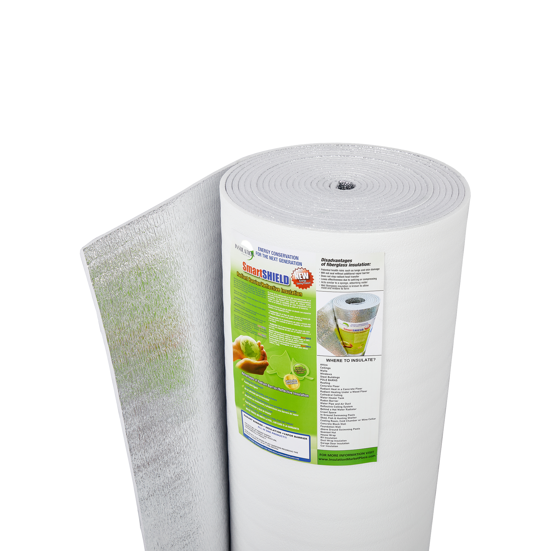 SmartSHIELD - 10mm R-20 Reflective Foam Core Insulation Roll - White