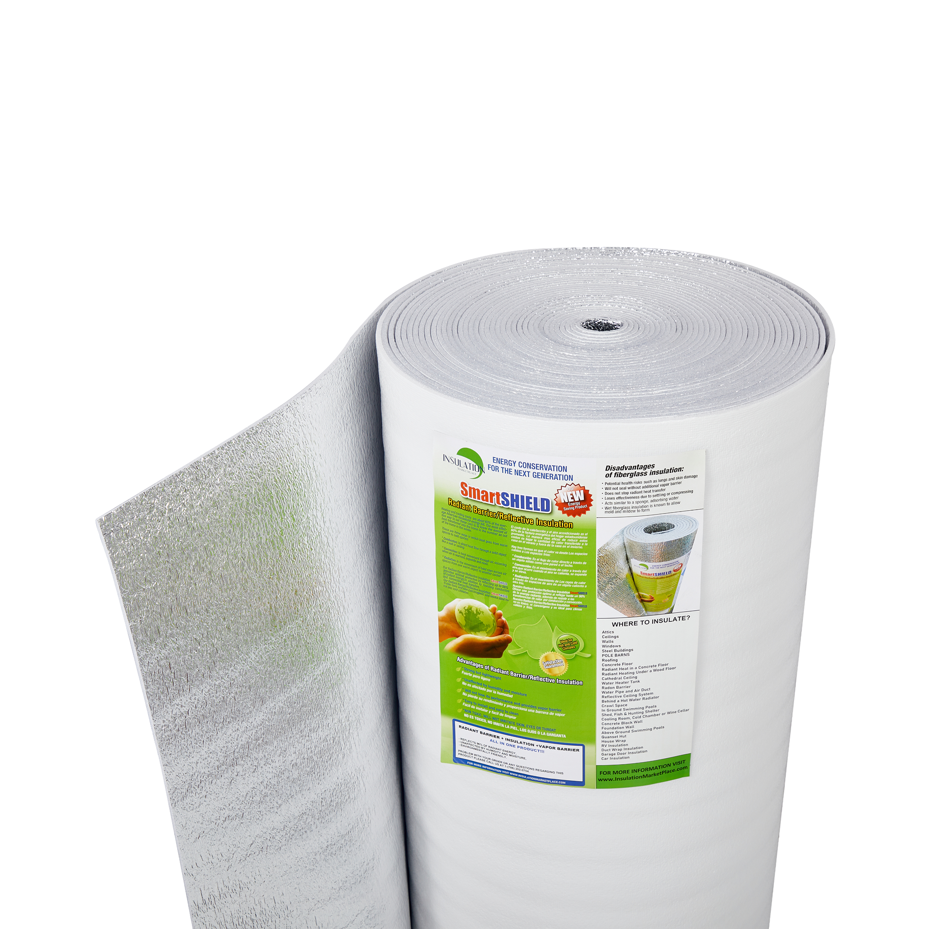 SmartSHIELD - 5mm Reflective Foam Insulation Roll - White / Foil