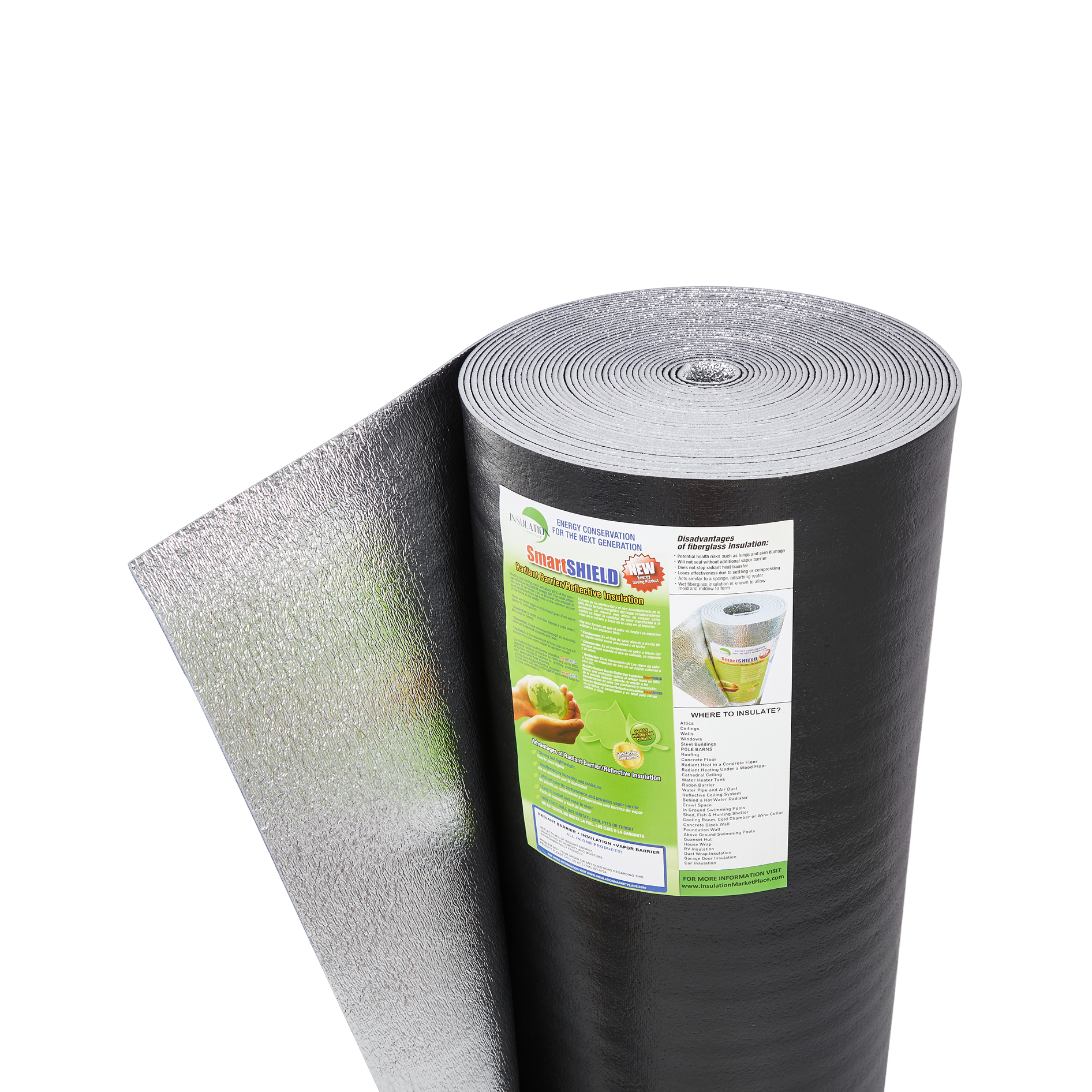 SmartSHIELD - 5mm Reflective Foam Insulation Roll - Black / Foil