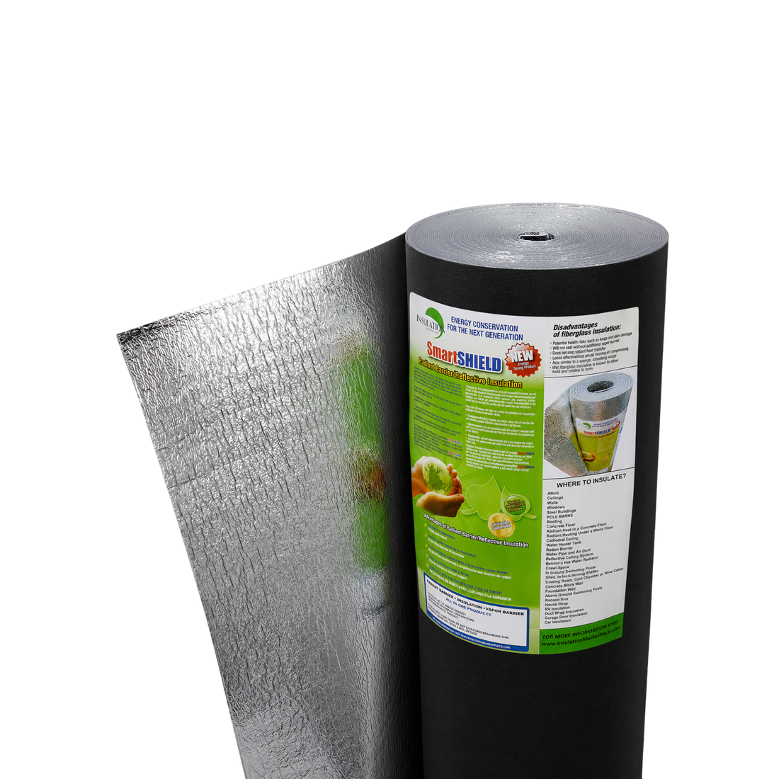 SmartSHIELD - 1.5mm Reflective Foam Insulation Roll - Black / Foil