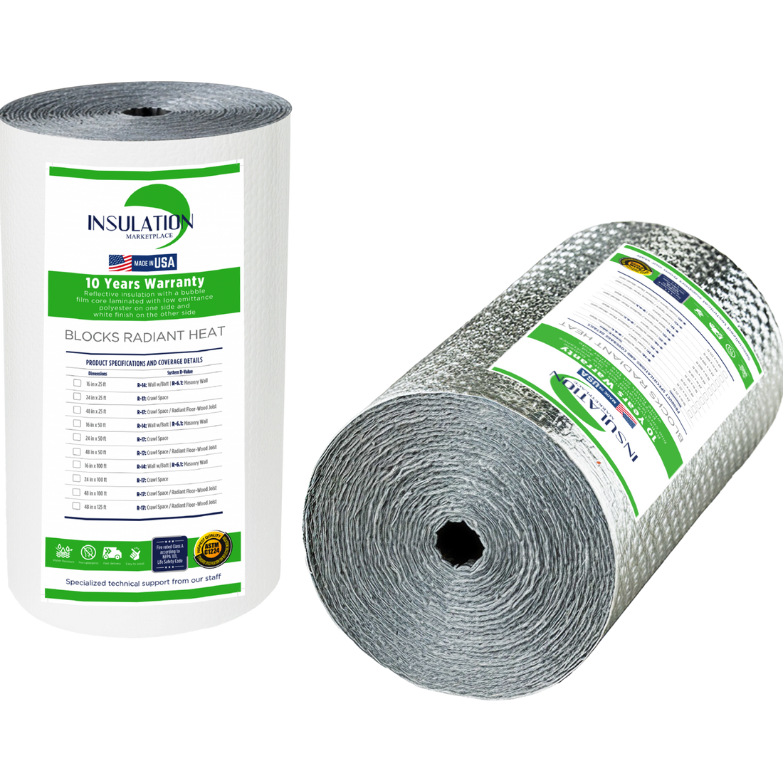 SmartBUBBLE - Reflective Double Bubble Insulation - White / Foil