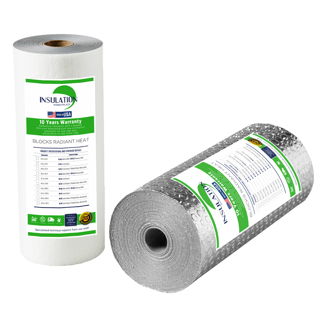 SmartBUBBLE - Reflective Single Bubble Insulation - White / Foil